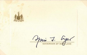 Card signed by Spiro T. Agnew